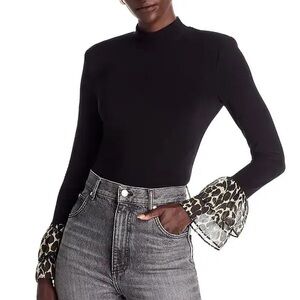 Ramy Brook Foliage Printed Tiered Cuff vickiana Blouse